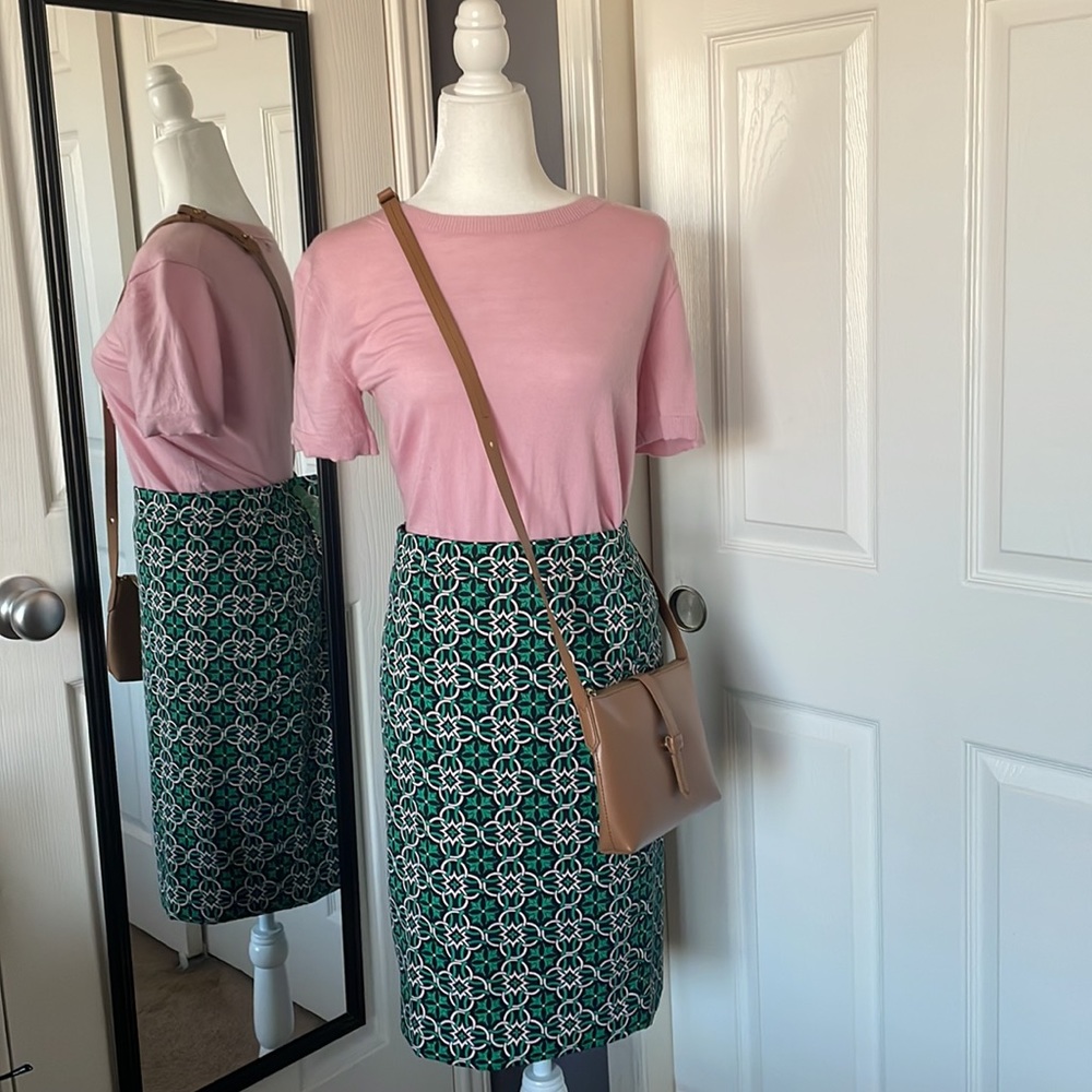 J.Crew abstract print No.2 pencil skirt